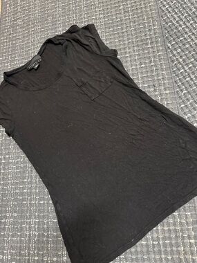 attention Black Short Sleeve Pocket Tee